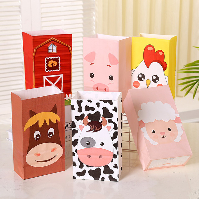 Farm Animal Party Favor Bag Kids Animal Party Bags Goodie bags for Kids  Boys Girls Farm